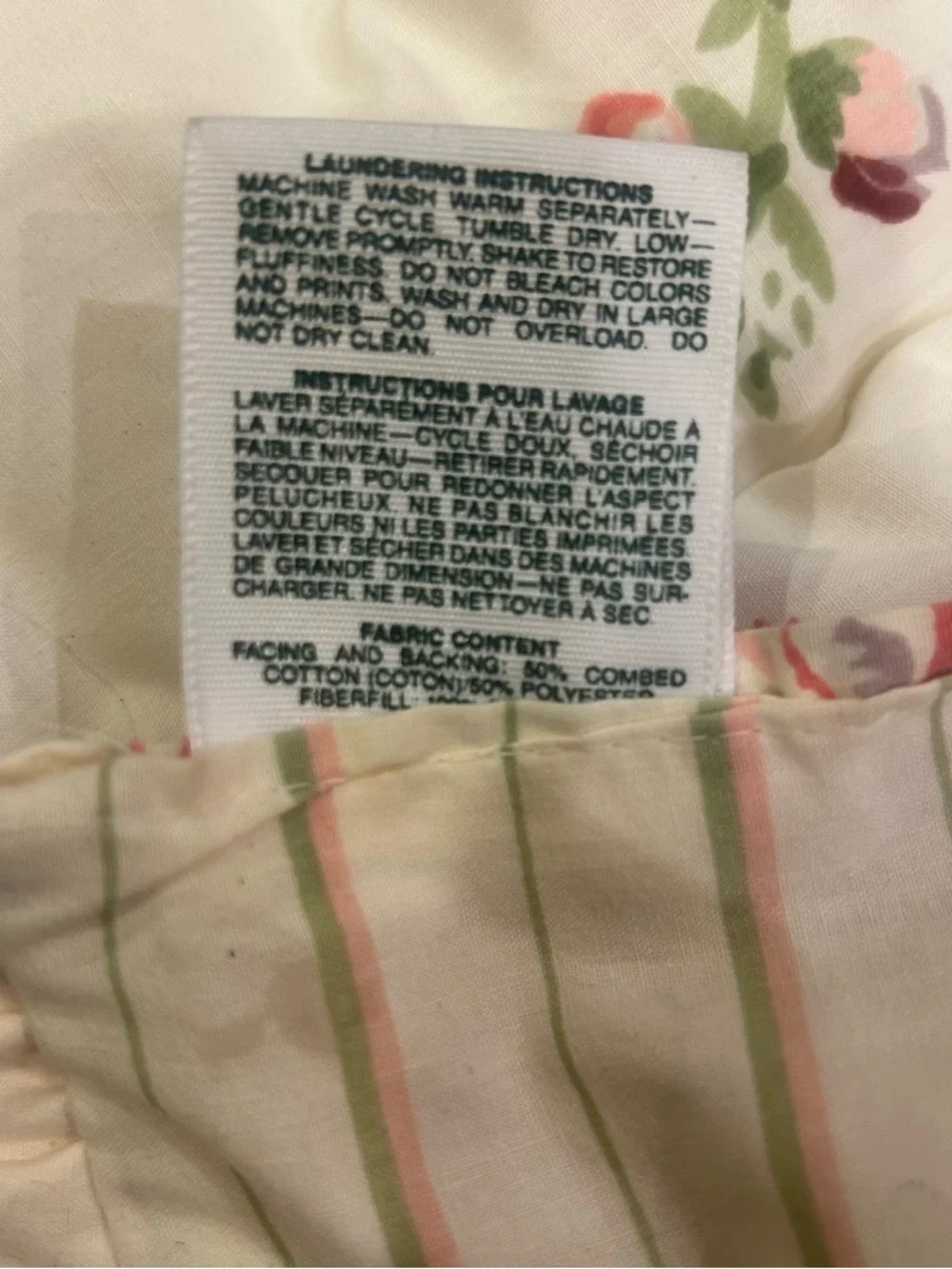 VTG Laura Ashley Floral Full Ruffle Quilted Comforter Reversible Romantic